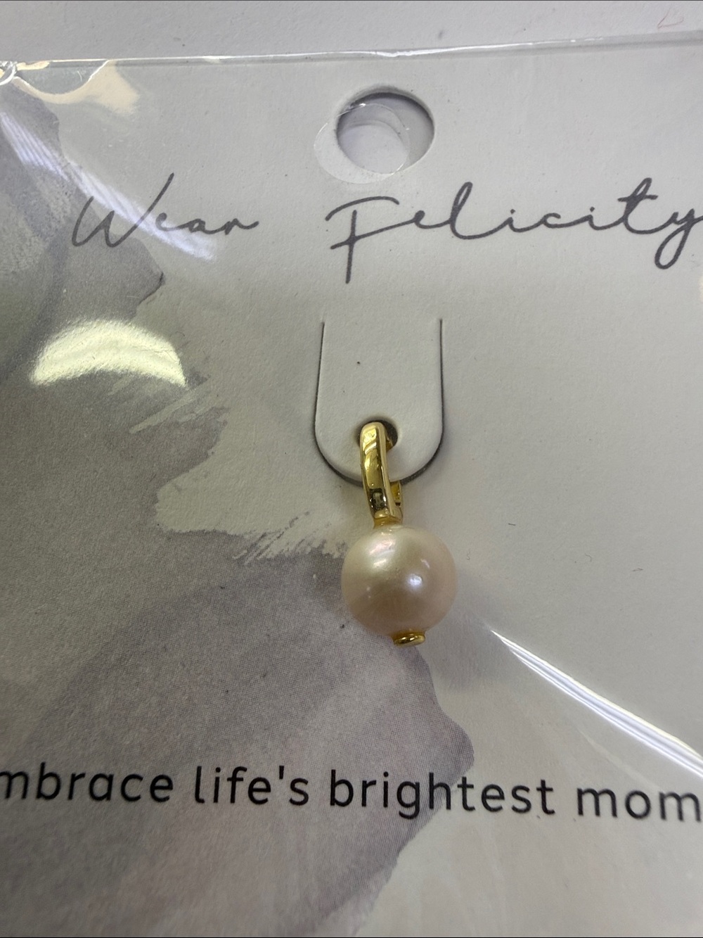 Gold Pearl Drop Charm